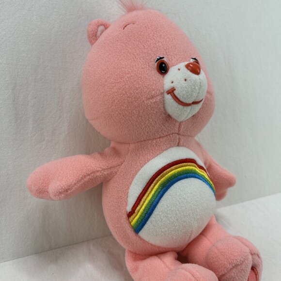 Cheer Bear Care Bears Pink Rainbow 13" 2005 Stuffed Animal Plush Toy - Picture 3 of 7